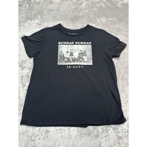 Sunday Funday "Friends"‎ T-shirt Women's Size 2XL Black Short Sleeve EUC